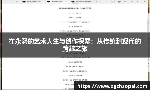 崔永熙的艺术人生与创作探索：从传统到现代的跨越之旅