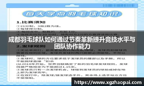 成都羽毛球队如何通过节奏革新提升竞技水平与团队协作能力