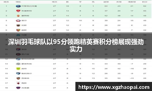 深圳羽毛球队以95分领跑精英赛积分榜展现强劲实力